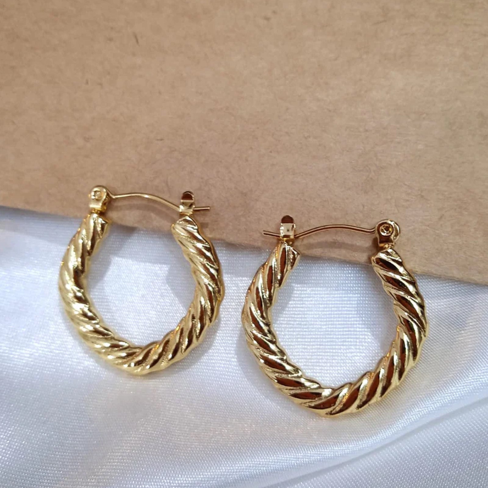 Twisted Rope Gold Hoops