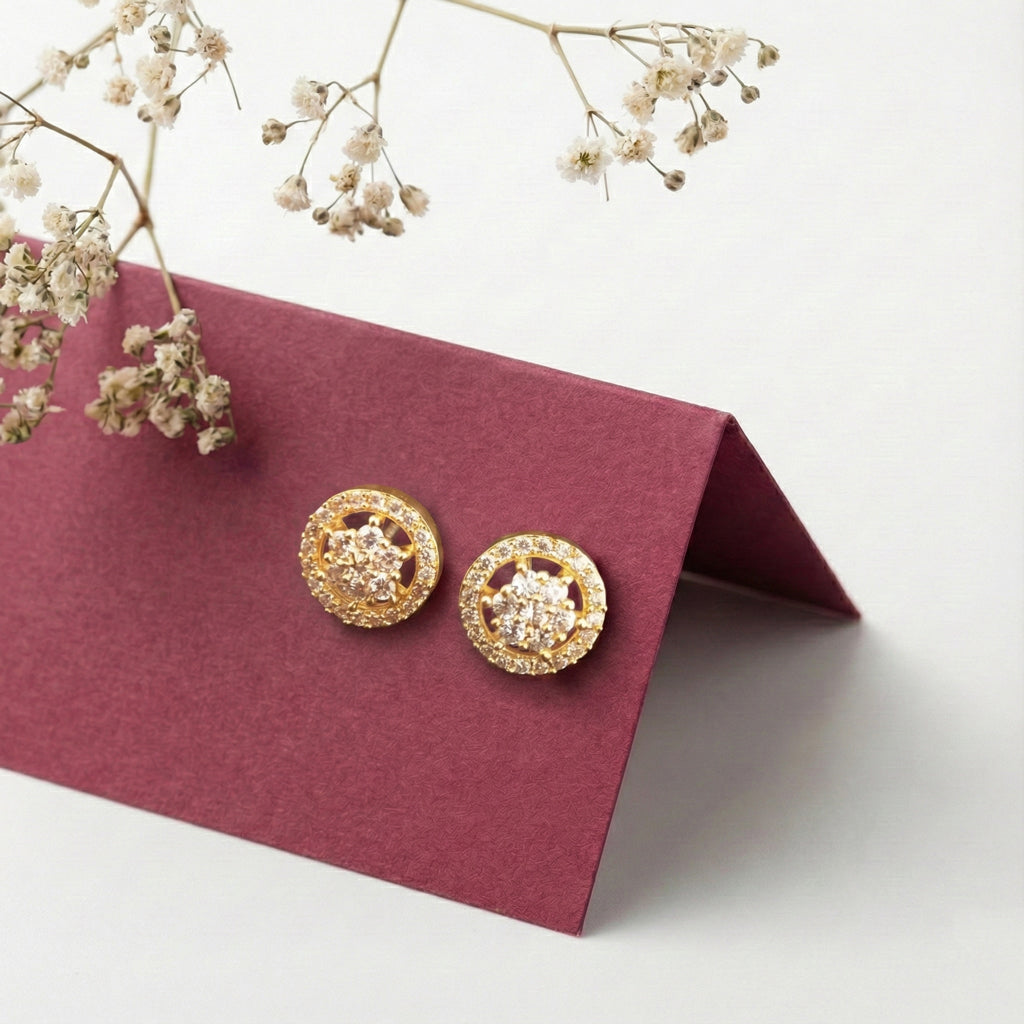 Imperial Gold Button Earrings