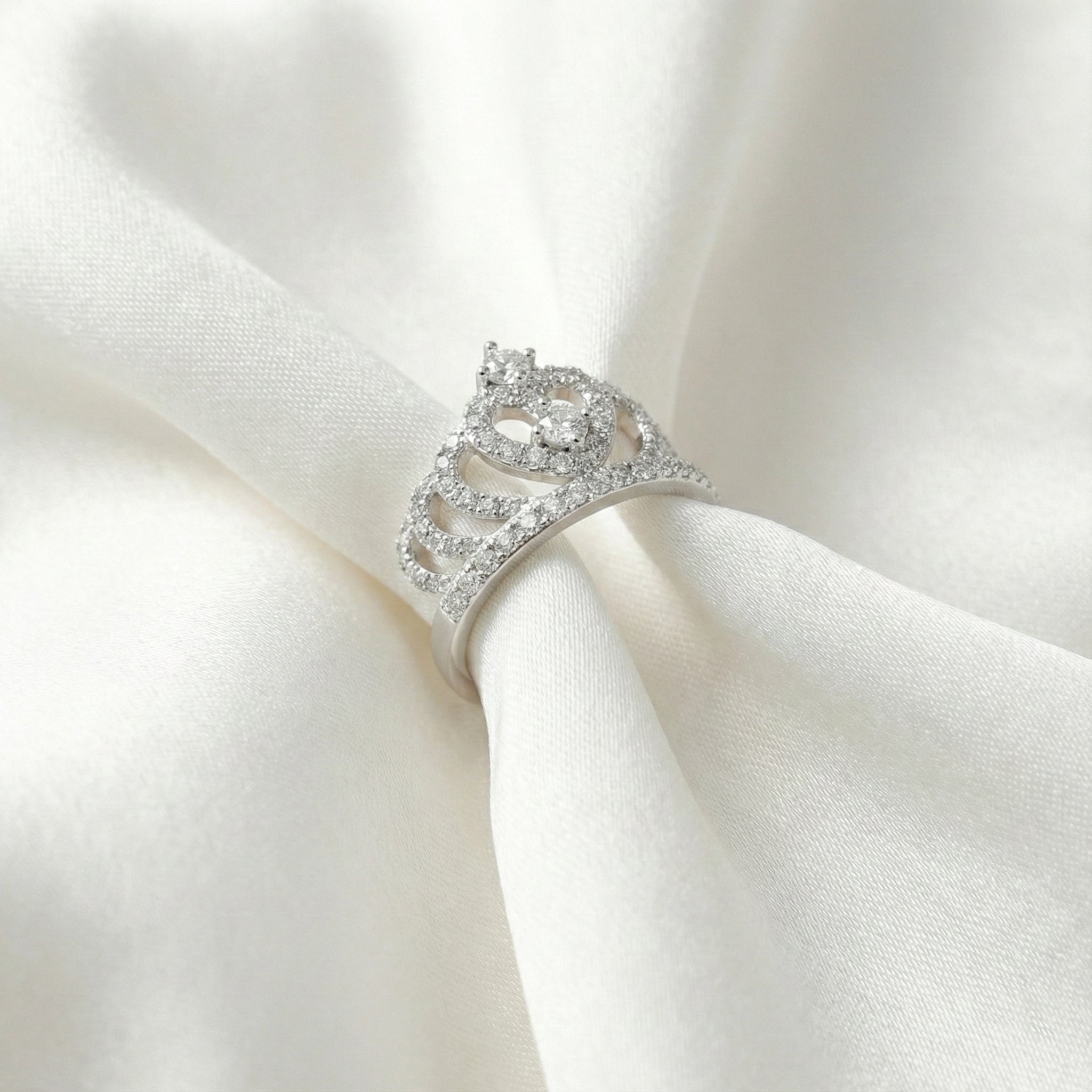 Regal Heart Crown Ring