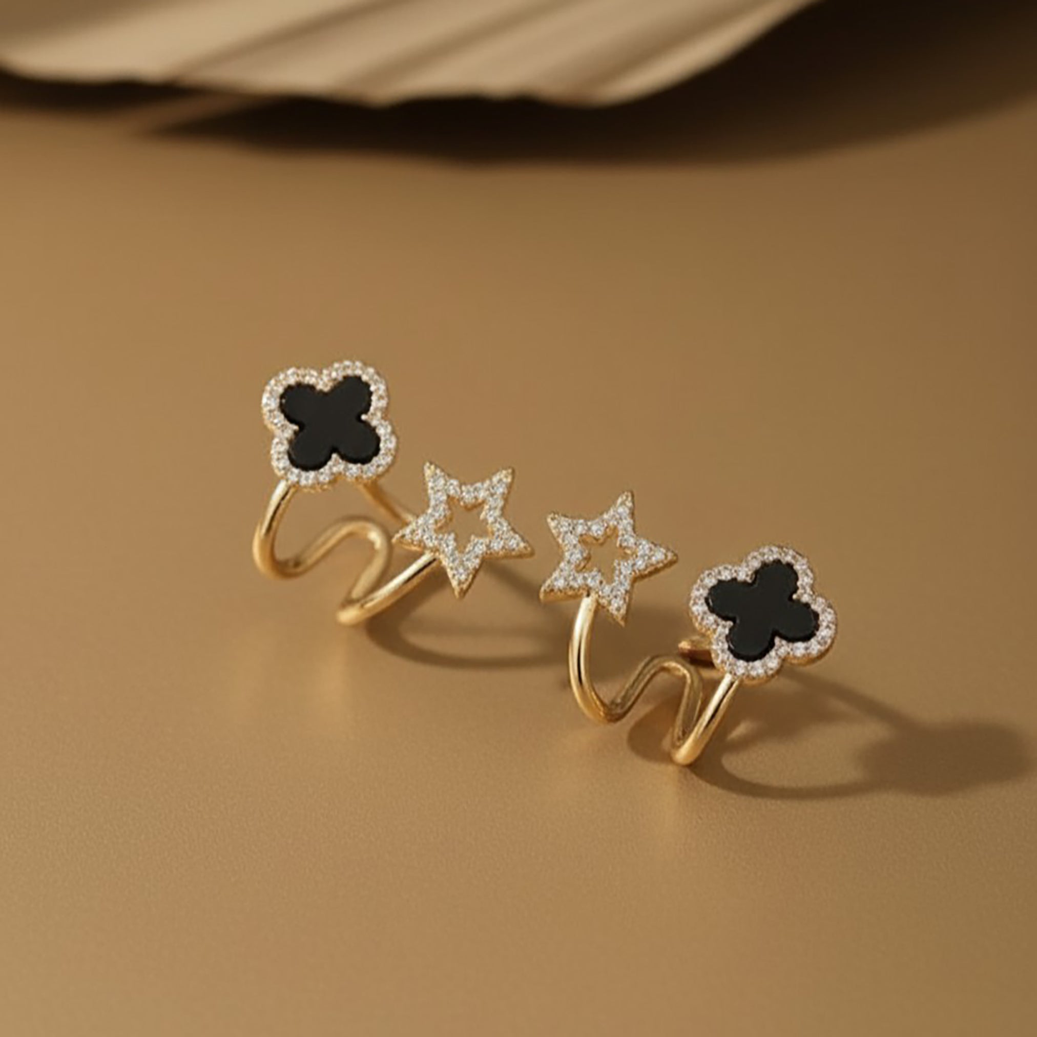 Black Clover & Open Star Studs