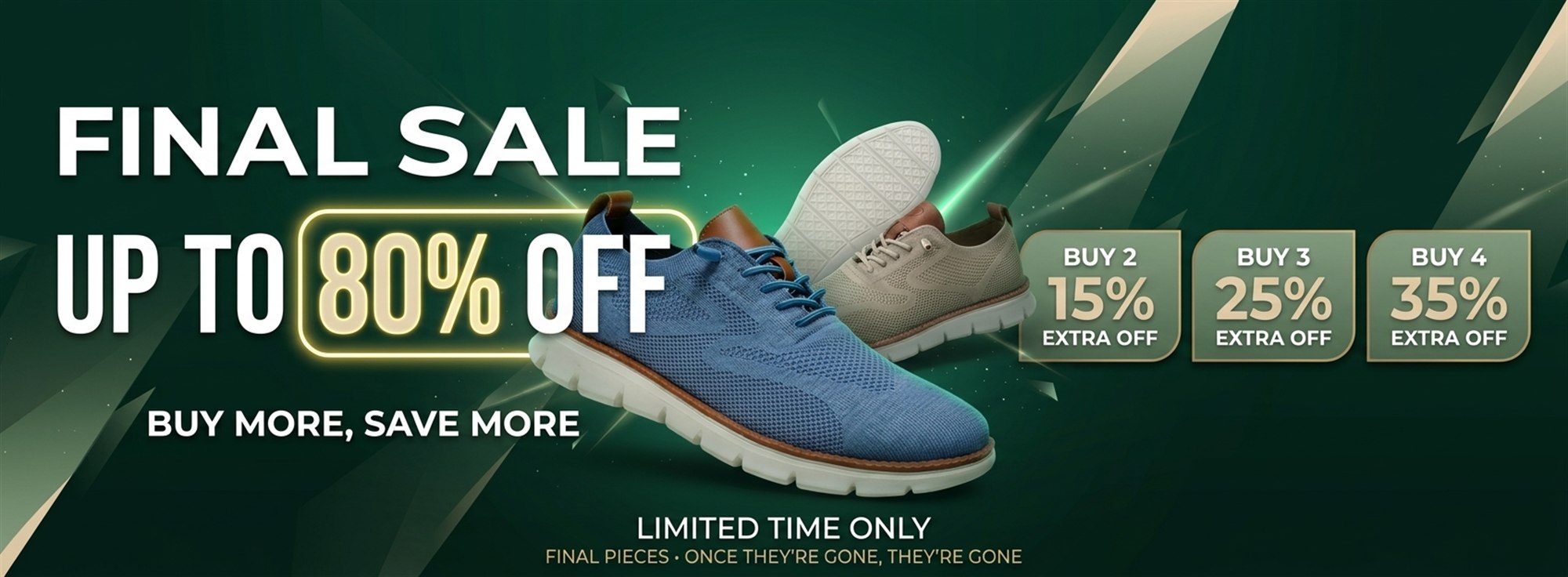 Final sale — up to 80% off. Buy more, save more.