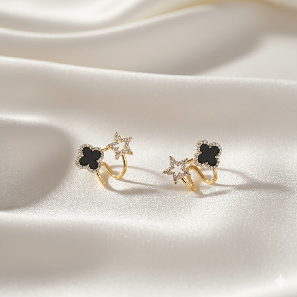 Black Clover & Open Star Studs