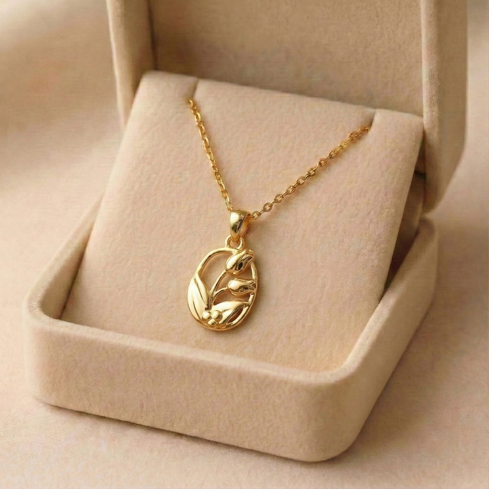 Vintage Style Tulip Portrait Charm