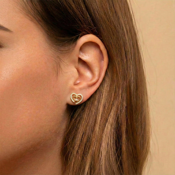 Twin Heart Earrings