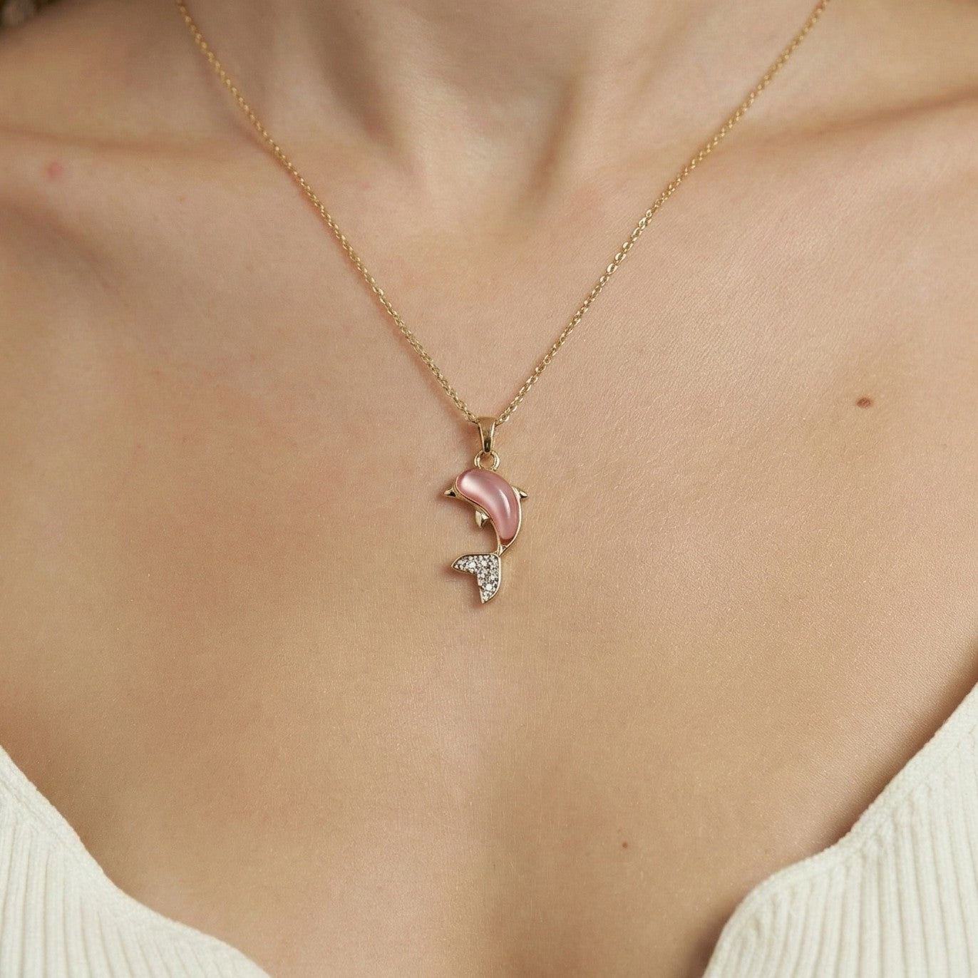 The Blush Dolphin Charm