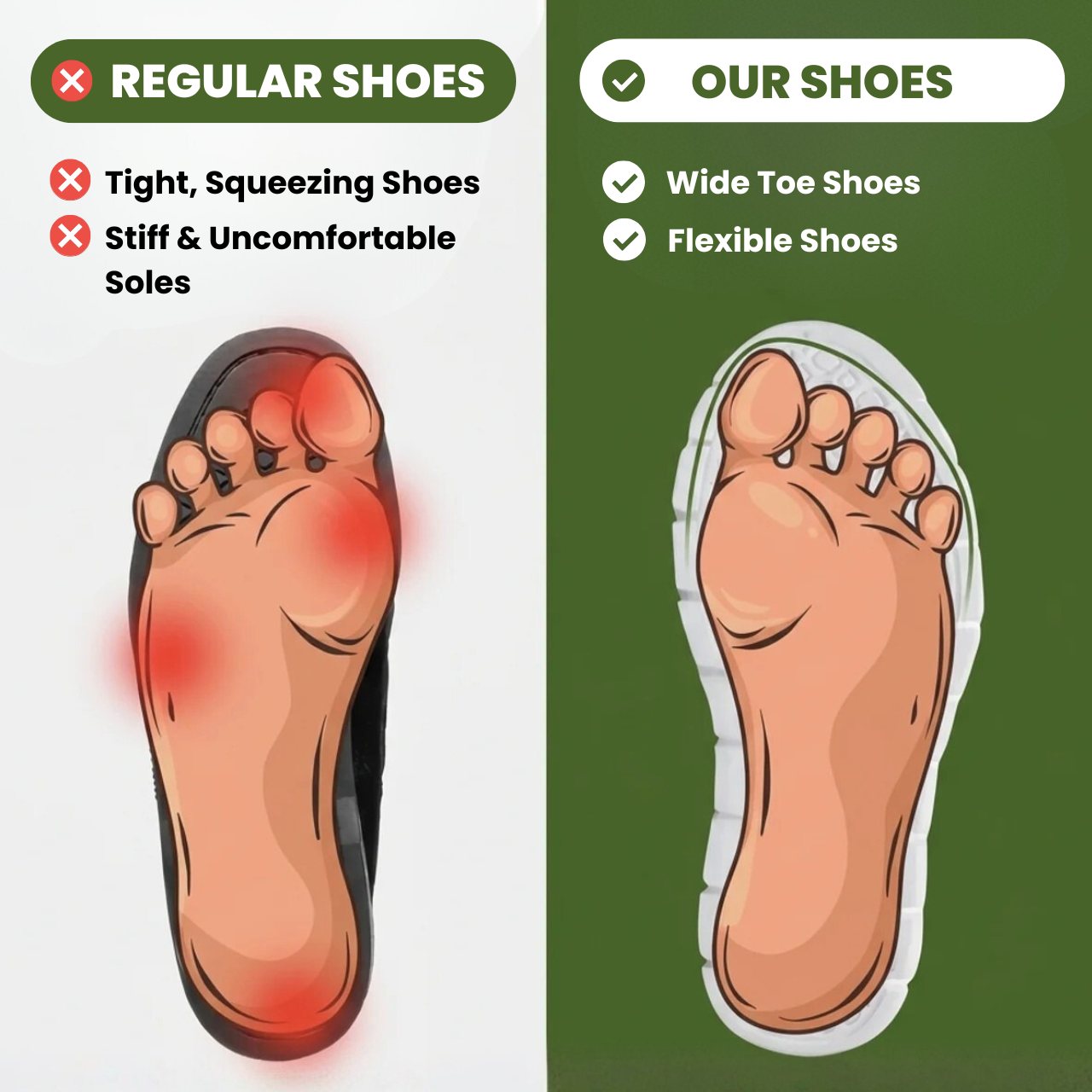 Put an end to stiff and immobile shoes!